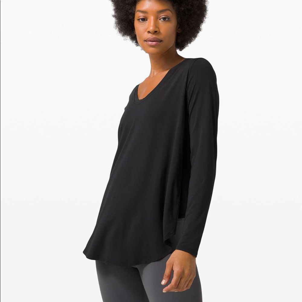 Lululemon up for downtime long sleeve tee black